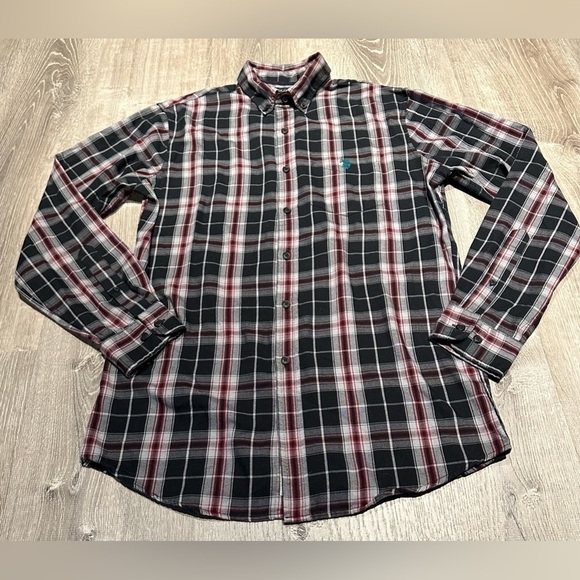 U.s. POLO ASSN - Men’s Plaid Long Sleeve Collared Button Down Shirt - Picture 1 of 9